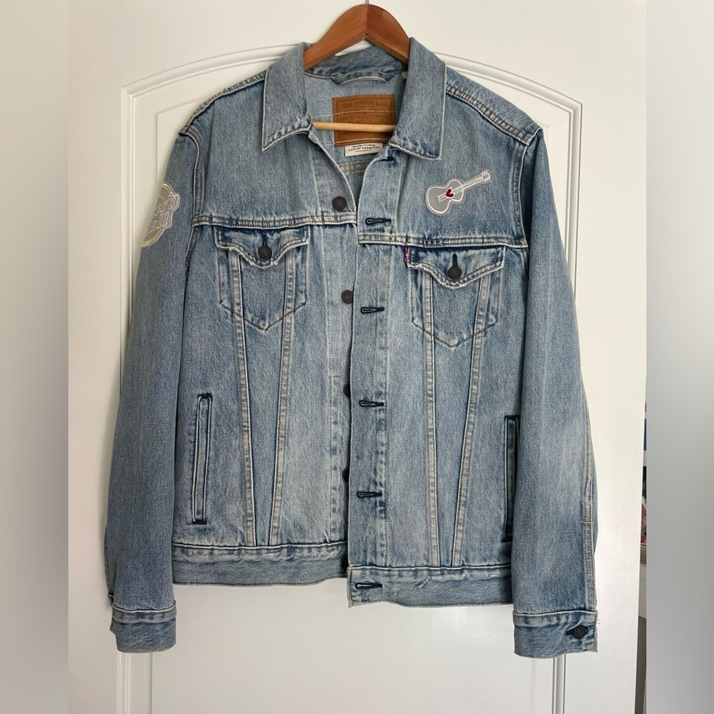Levi's Vintage Light Blue Moto Denim Jacket Size Large